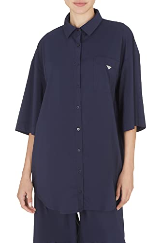 Emporio Armani Women's Ultralight Button Down Shirt, Marine, L/XL von Emporio Armani