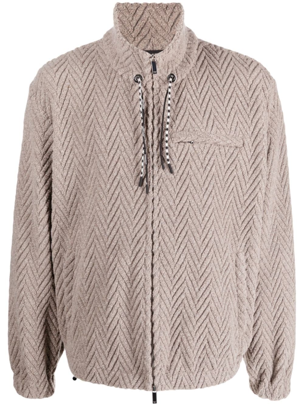 Emporio Armani Fleecejacke mit Zickzackmuster - Nude von Emporio Armani