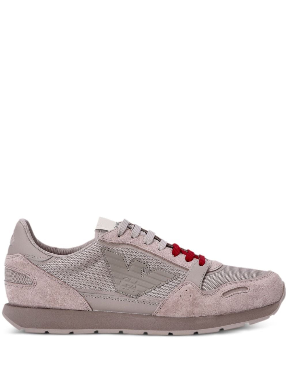 Emporio Armani Sneakers mit Wildledereinsätzen - Nude von Emporio Armani