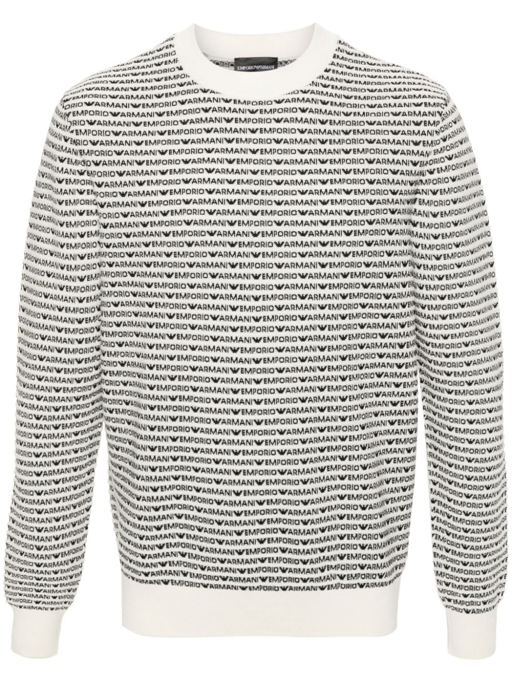 Emporio Armani Pullover mit Intarsien-Logo - Weiß von Emporio Armani