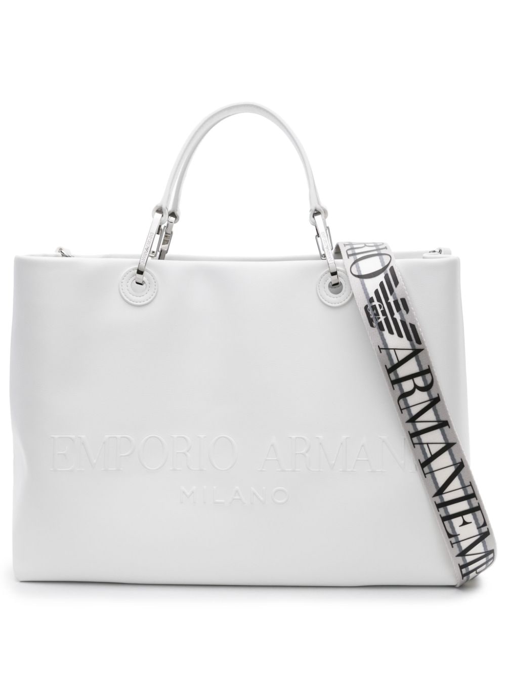 Emporio Armani Shopper mit Logo-Prägung - Weiß von Emporio Armani