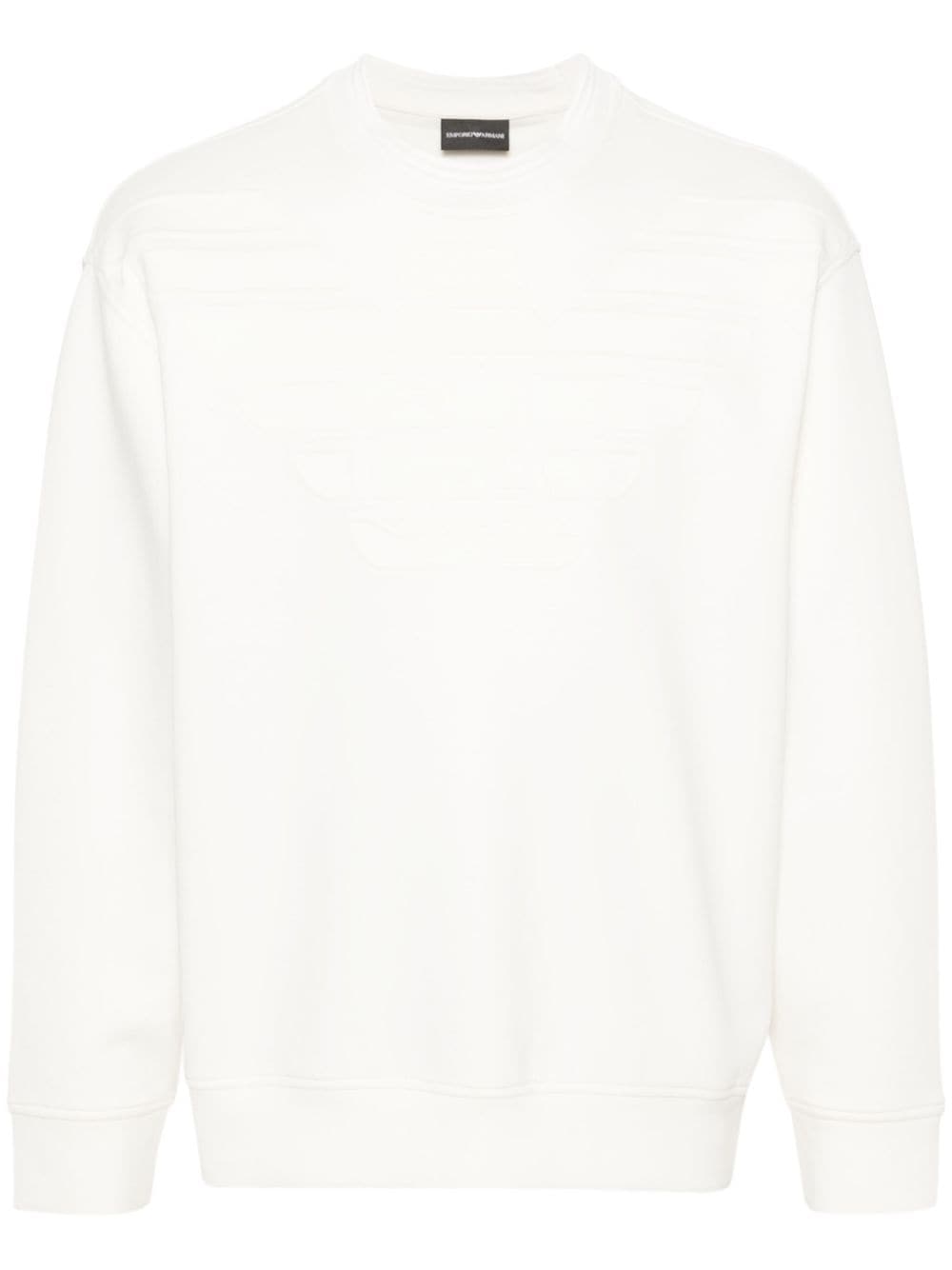 Emporio Armani Scuba-Jersey-Sweatshirt mit Logo-Prägung - Weiß von Emporio Armani