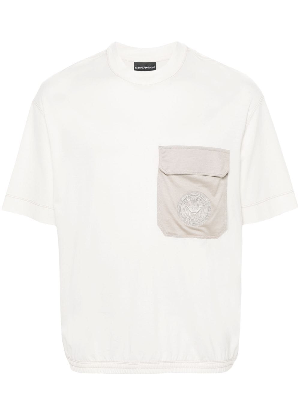 Emporio Armani T-Shirt mit Logo-Stickerei - Nude von Emporio Armani