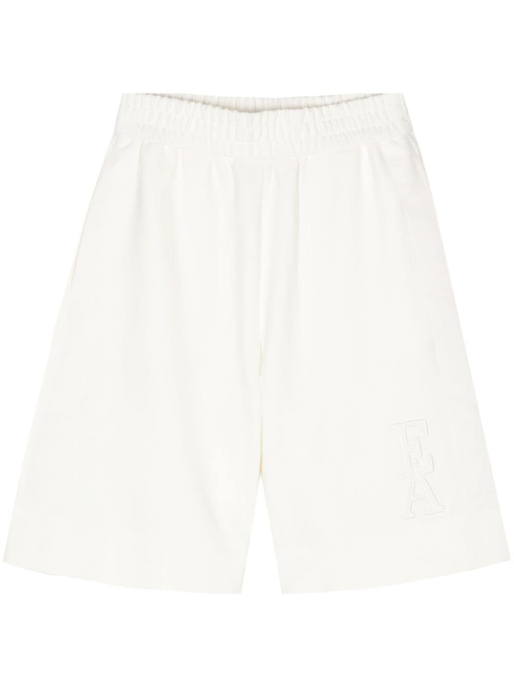 Emporio Armani logo-embroidered track shorts - Nude von Emporio Armani