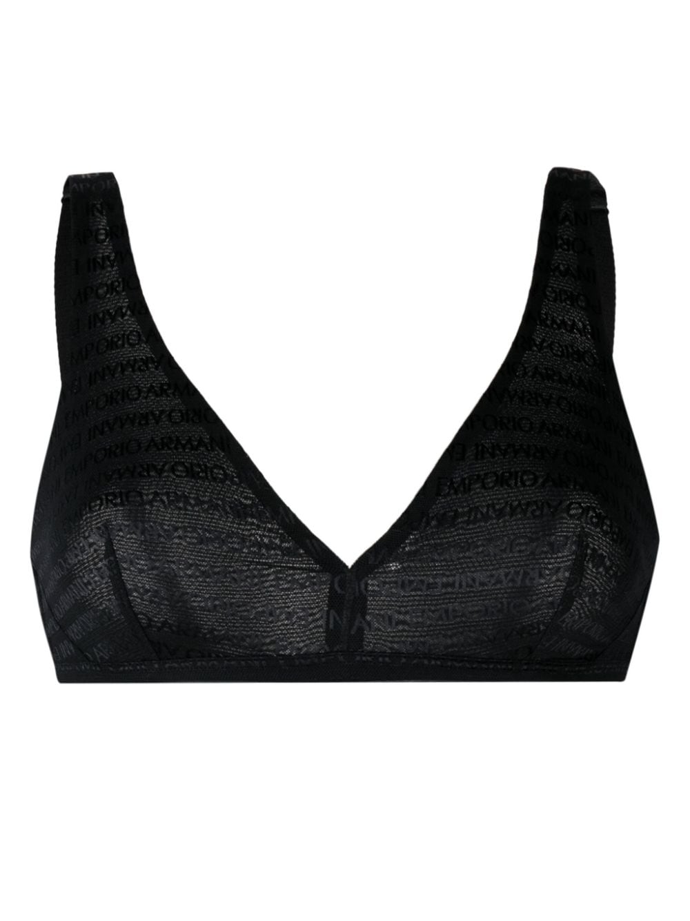 Emporio Armani Triangel-Bralette mit Logo - Schwarz von Emporio Armani