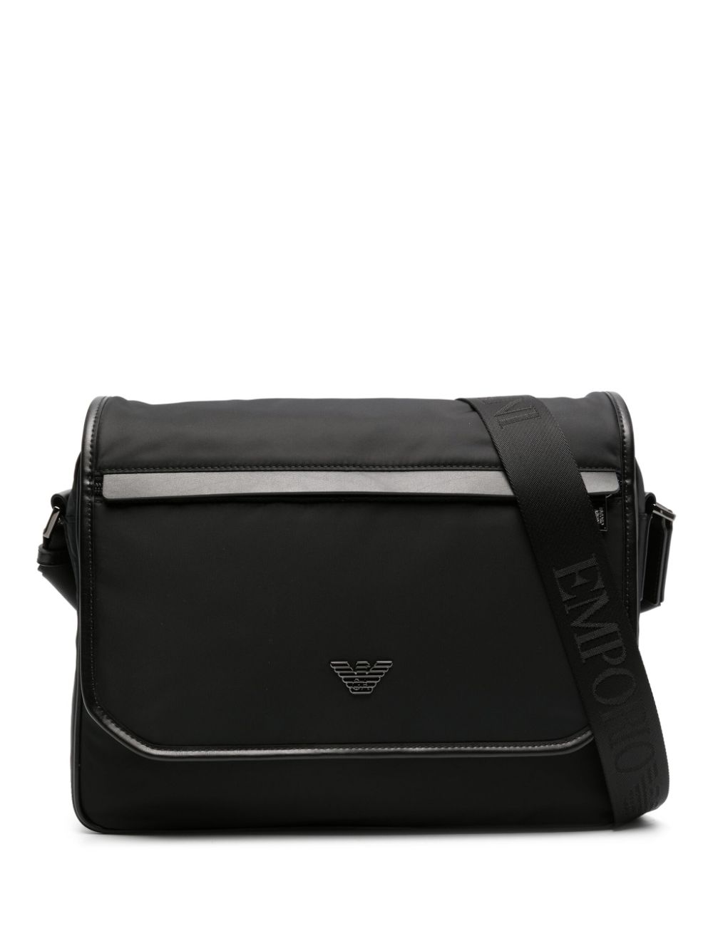 Emporio Armani Schultertasche mit Logo-Schild - Schwarz von Emporio Armani