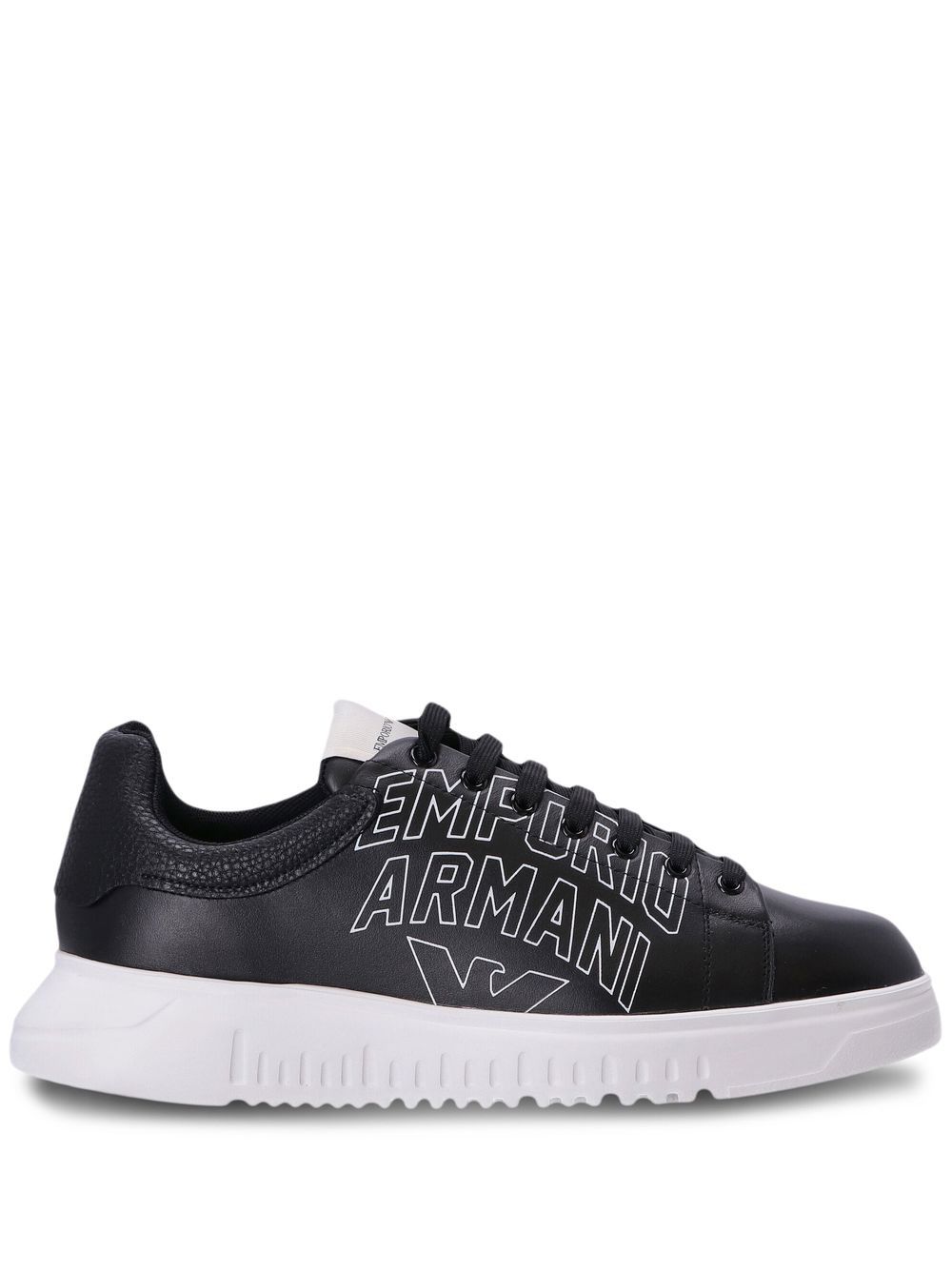 Emporio Armani Sneakers mit Logo-Print - Schwarz von Emporio Armani