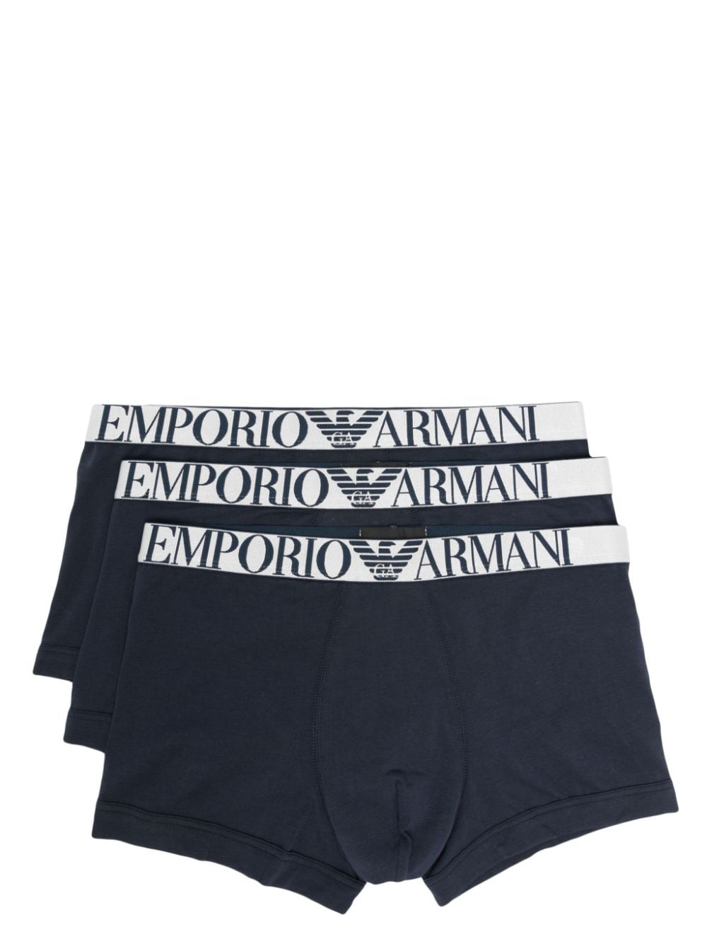 Emporio Armani Set aus drei Slips mit Logo-Bund - Blau von Emporio Armani