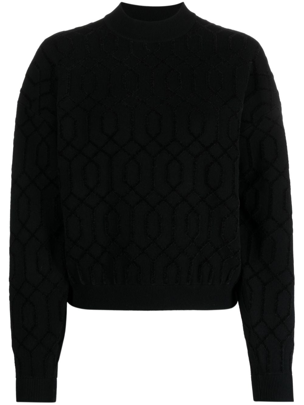 Emporio Armani Pullover mit Intarsienmuster - Schwarz von Emporio Armani