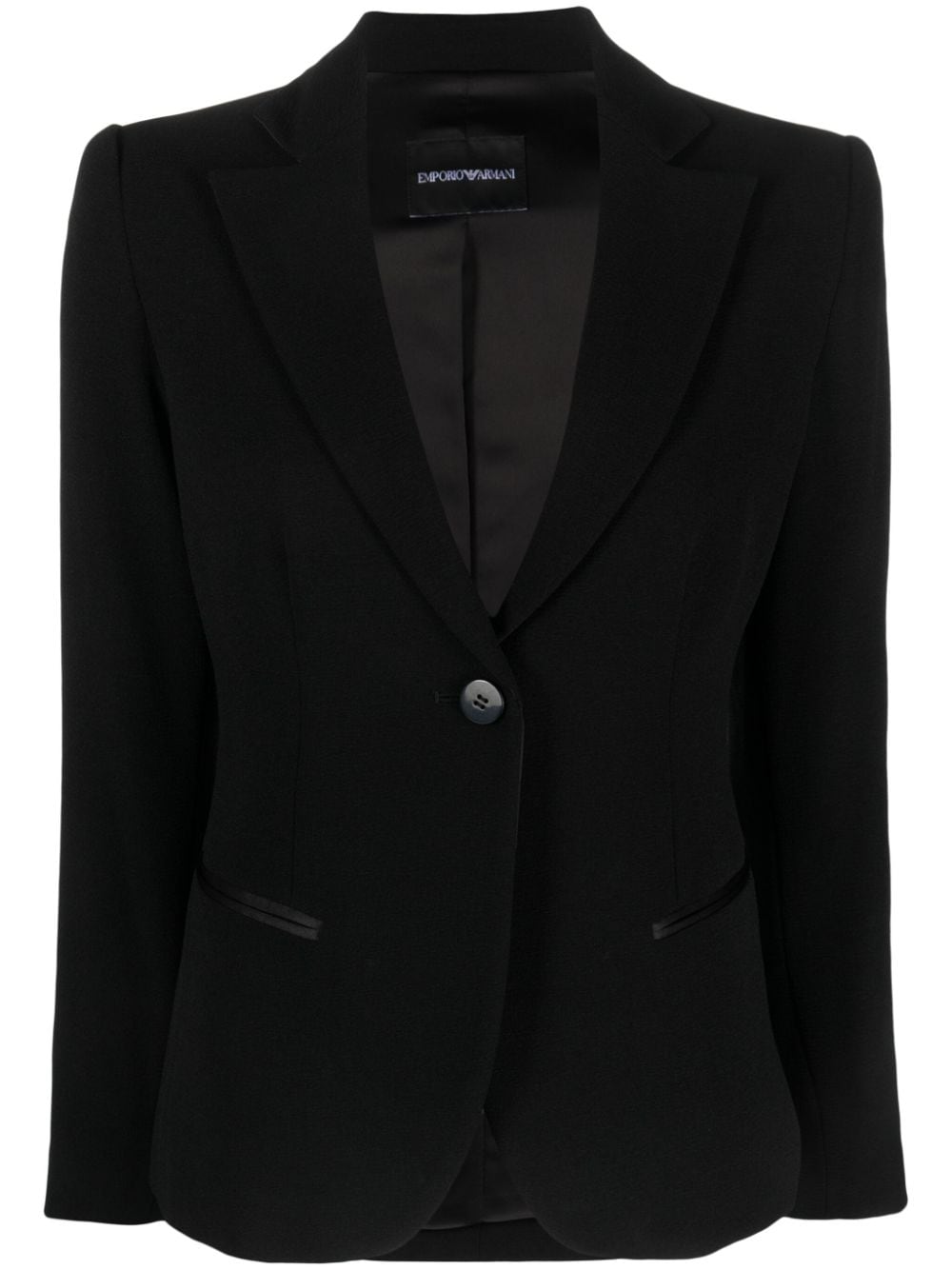 Emporio Armani Blazer mit Satinborten - Schwarz von Emporio Armani