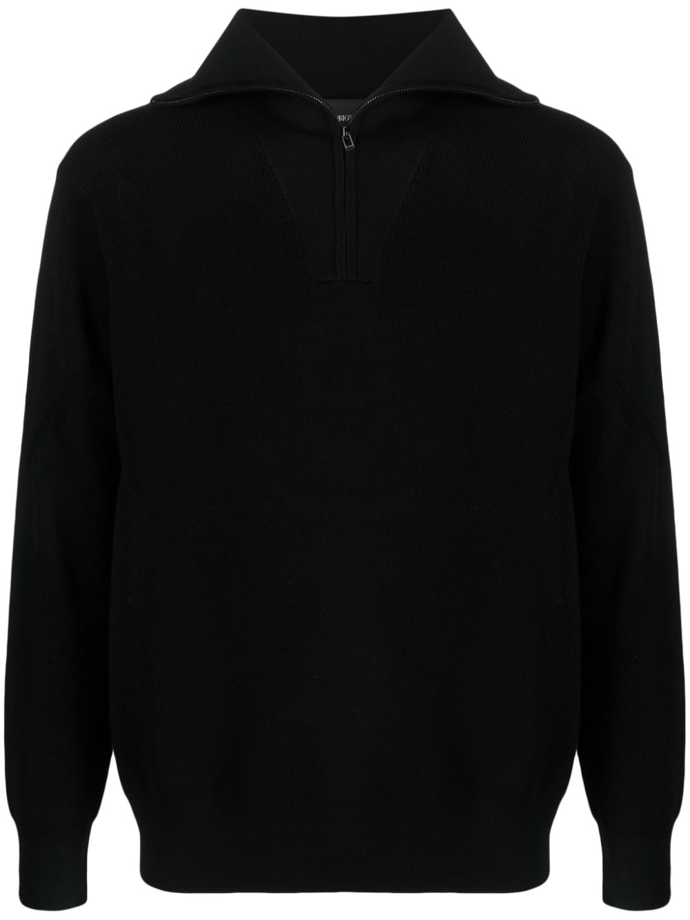 Emporio Armani Pullover mit Umlegekragen - Schwarz von Emporio Armani