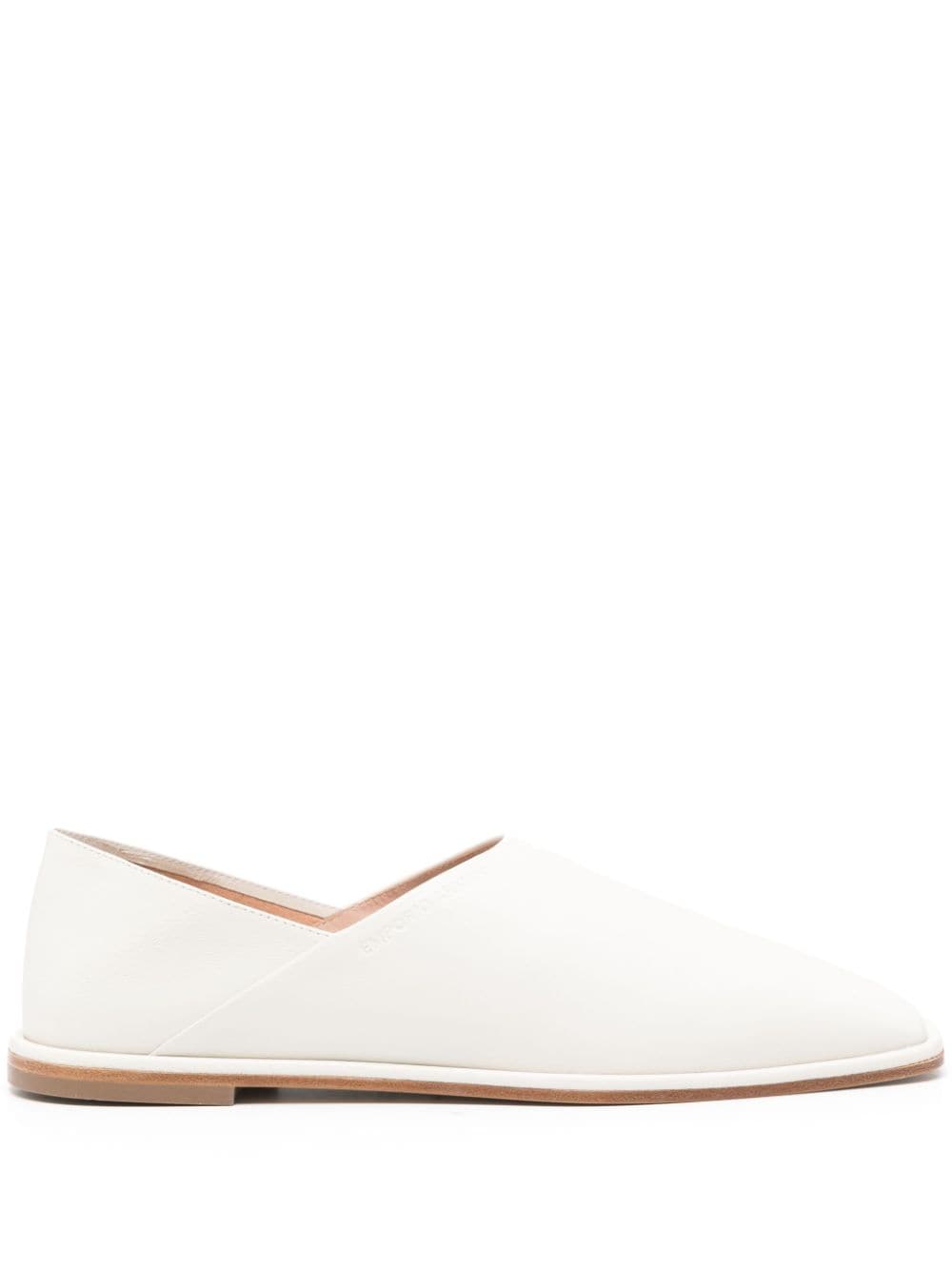 Emporio Armani square-toe leather slippers - Weiß von Emporio Armani