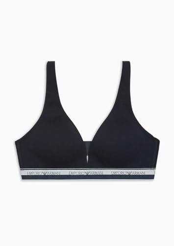 Gepolsterter Triangel-BH mit Logoband aus Stretch-Baumwolle von EMPORIO ARMANI