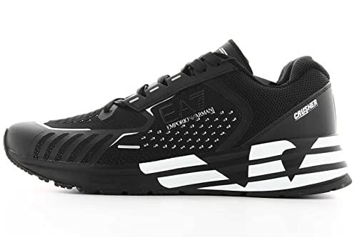 Sneaker running EA7 Emporio Armani training mesh black unisex US22EA14 X8X094 43 1/3, Black White, X8X094XK2391A120 von EA7