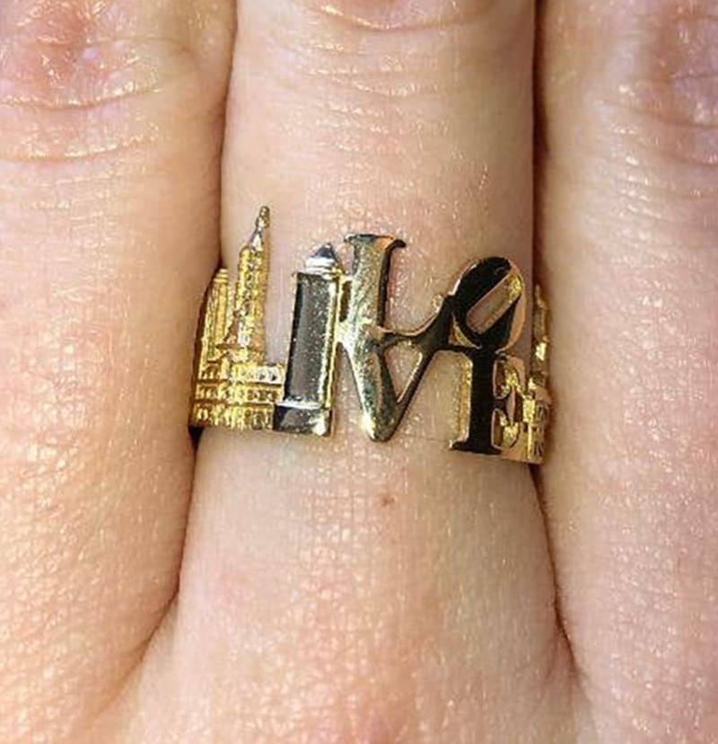 Philadelphia Skyline Ring Sterlingsilber Stadtbild Statement Schmuck Philadelphia Skyline Ring Sterlingsilber Stadtbild Statement Schmuck von EmporioDesign