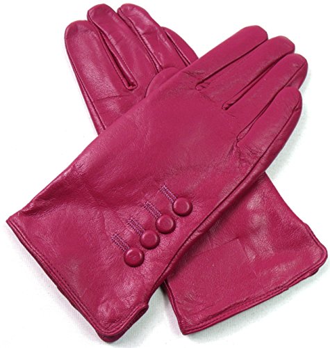 Damen Premium Qualität Luxus Super Weich Echtleder Handschuhe Pelzfutter Winter Warm - Magenta Rosa, M Damen Premium Qualität Luxus Super Weich Echtleder Handschuhe Pelzfutter Winter Warm - Magenta Rosa, M von Emporium Leather