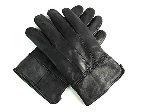 Leather Emporium Herren Schwarzes Leder Fahrhandschuhe - Schwarz, M von Emporium Leather