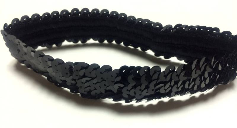 Schwarz 25 Mm Stretch Pailletten Stirnband Team Softball Basketball Beachvolleyball Bahn Schwarz 25 Mm Stretch Pailletten Stirnband Team Softball Basketball Beachvolleyball Bahn von EmpowerFuturewave