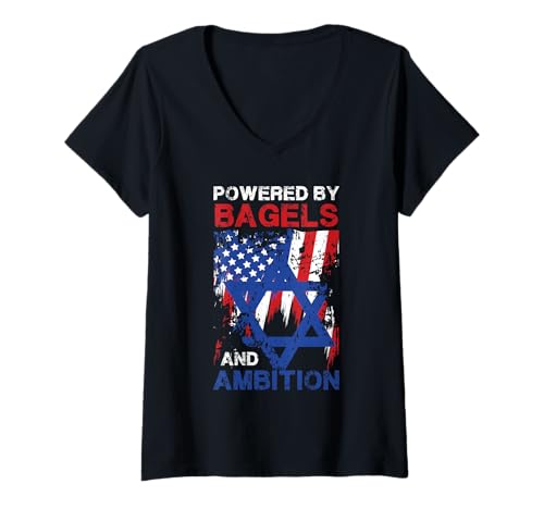 Damen Bereitgestellt von Bagels und Ambition Design T-Shirt mit V-Ausschnitt Damen Bereitgestellt von Bagels und Ambition Design T-Shirt mit V-Ausschnitt von Empowered By Bagels And Dreams