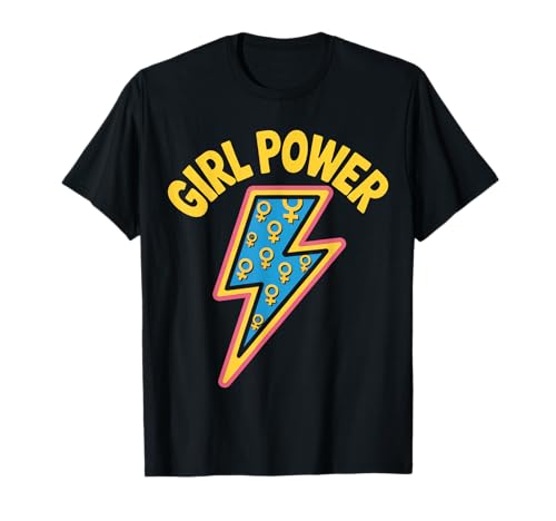 Girl Power Retro Lightning Feminist Art Bright Pop Style T-Shirt Girl Power Retro Lightning Feminist Art Bright Pop Style T-Shirt von Empowered Female Icon Retro Feminist Flash Fun