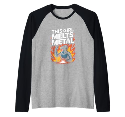 Dieses Mädchen schmilzt Metal Welding Pride Raglan Dieses Mädchen schmilzt Metal Welding Pride Raglan von Empowered Female Welding Icons
