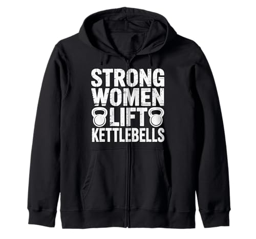 Strong Women Lift Kettlebells Female Workout Gym - Kapuzenjacke von Empowered Gym Exercise