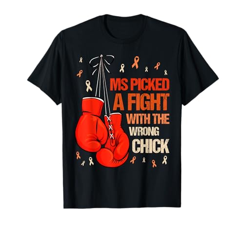 MS hat Sich einen Kampf mit dem falschen Mädchen ausgesucht und Boxen gekämpft T-Shirt MS hat Sich einen Kampf mit dem falschen Mädchen ausgesucht und Boxen gekämpft T-Shirt von Empowered Women Fighting MS Awareness