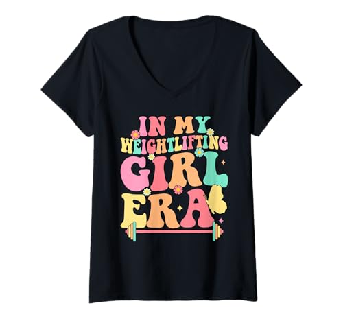 Damen In My Weightlifting Girl Era Motivational T-Shirt mit V-Ausschnitt von Empowered Women Fitness Strength Motivation