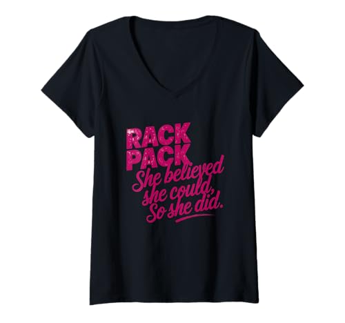 Damen Rack Pack Sie glaubte, sie könnte es, Also tat sie es T-Shirt mit V-Ausschnitt Damen Rack Pack Sie glaubte, sie könnte es, Also tat sie es T-Shirt mit V-Ausschnitt von Empowered Women Inspirational Quotes Strength