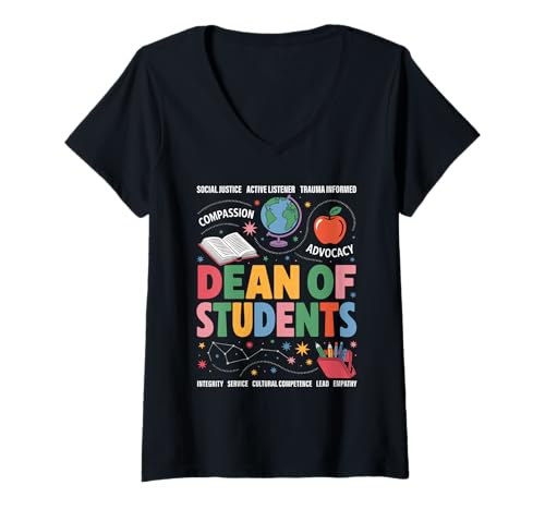 Damen Dean of Students Advocacy Compassion Integrity Social T-Shirt mit V-Ausschnitt Damen Dean of Students Advocacy Compassion Integrity Social T-Shirt mit V-Ausschnitt von Empowering Dean Of Students Integrity Lead Empathy