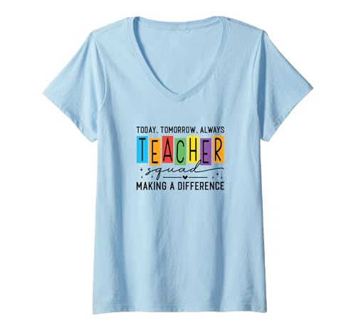 Damen Das Lehrerteam Macht Immer einen Unterschied T-Shirt mit V-Ausschnitt Damen Das Lehrerteam Macht Immer einen Unterschied T-Shirt mit V-Ausschnitt von Empowering Teacher Inspiration Squad Today