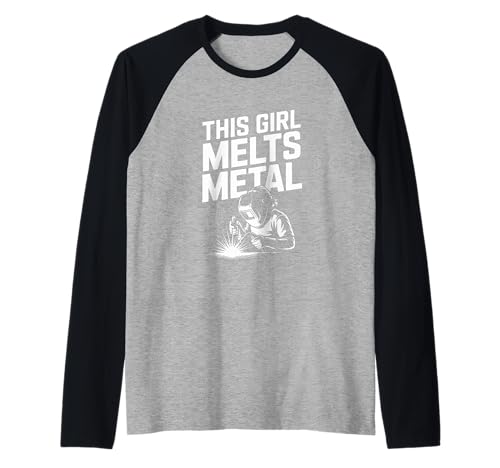 Dieses Mädchen schmilzt Metal Welding Pride Raglan Dieses Mädchen schmilzt Metal Welding Pride Raglan von Empowering Women Welding Strength Metalwork