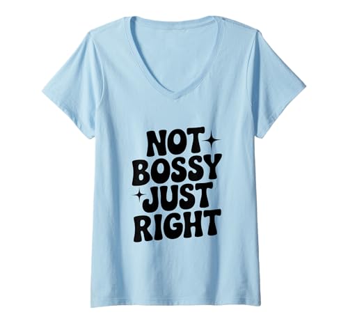 Damen Nicht herrisch, genau richtig lustig für Starke Frauen T-Shirt mit V-Ausschnitt Damen Nicht herrisch, genau richtig lustig für Starke Frauen T-Shirt mit V-Ausschnitt von Empowerment Apparel for Confident Women and Girls