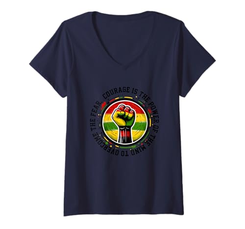 Damen Mut ist die Kraft des Gehirns zur Überwindung T-Shirt mit V-Ausschnitt Damen Mut ist die Kraft des Gehirns zur Überwindung T-Shirt mit V-Ausschnitt von Empowerment Strength Unity Inspiration