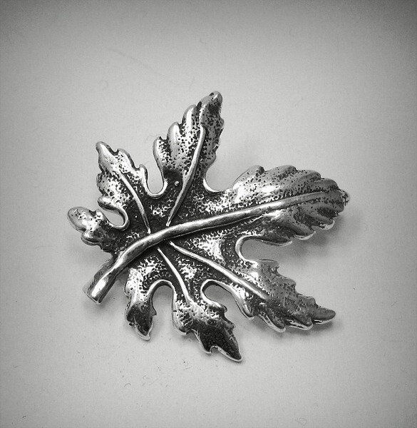 925 Silber Brosche A000019 Blatt von EmpressSilver