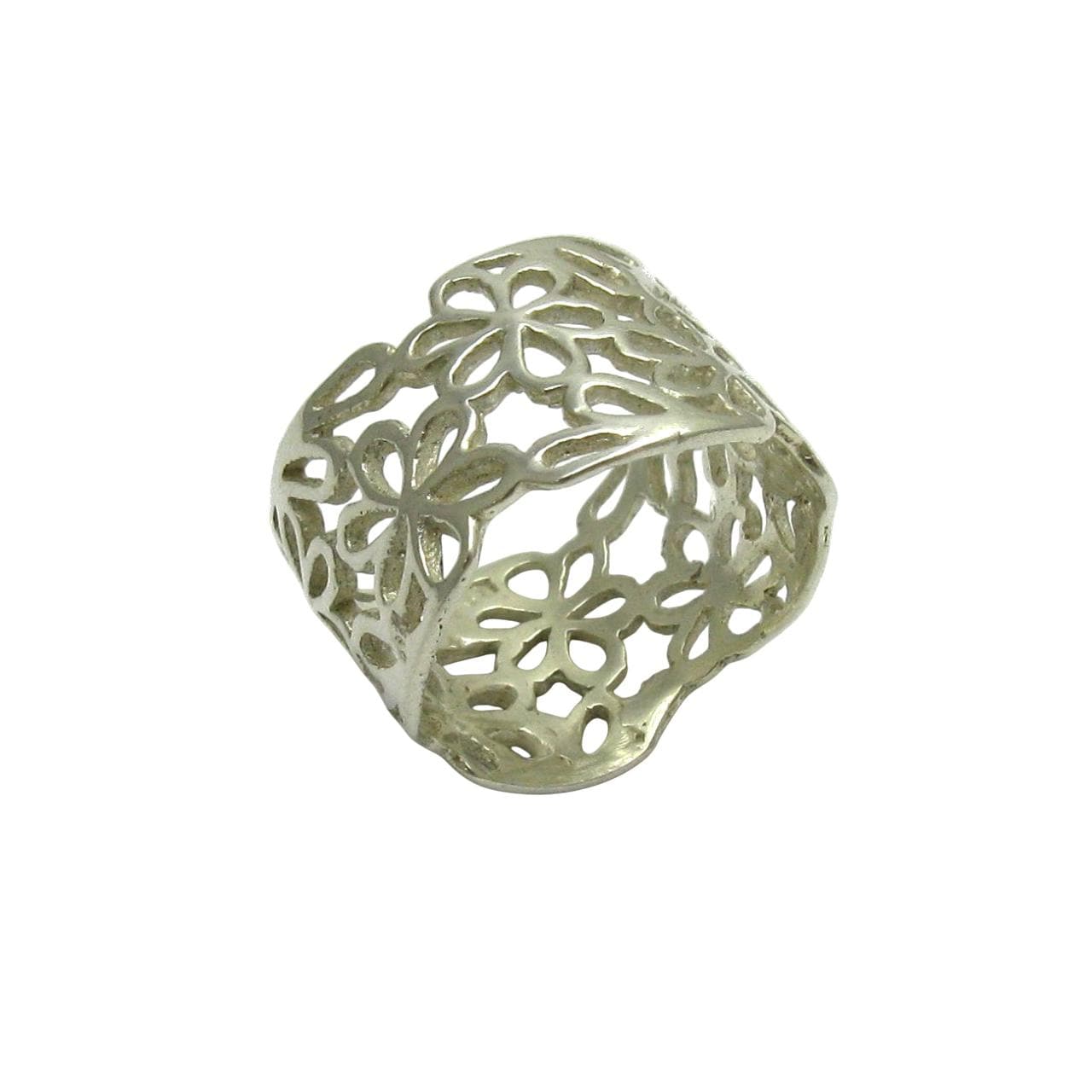 925 Silber Ring Band Blume R000597 von EmpressSilver