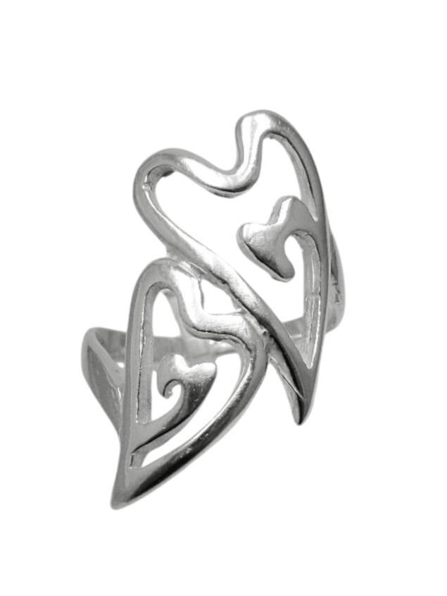 925 Silber Ring Band R000063 Herz von EmpressSilver