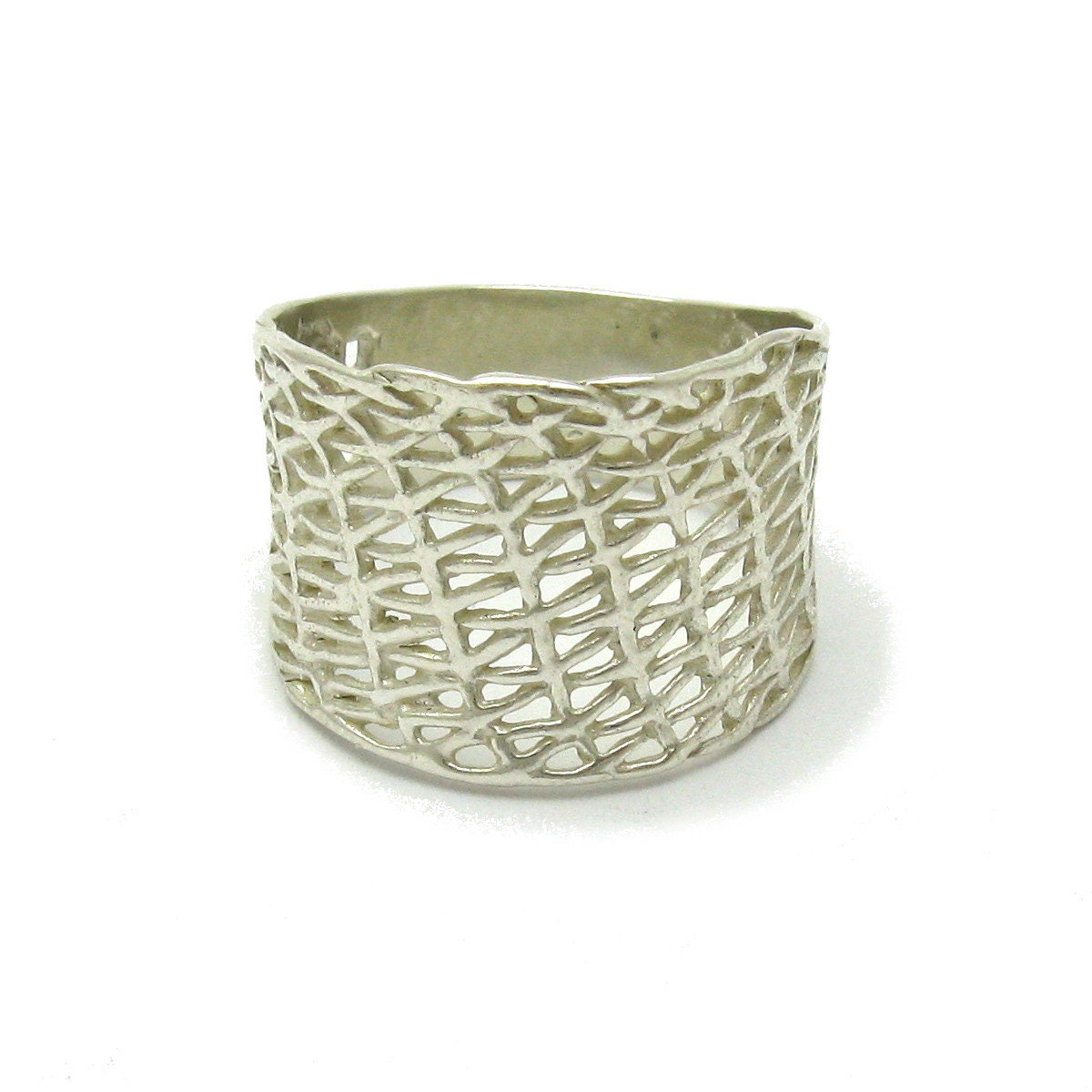 925 Silber Ring R000335 Band Netz von EmpressSilver