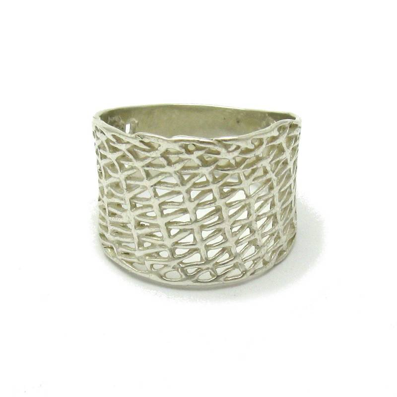 925 Silber Ring R000335 Band Netz von EmpressSilver