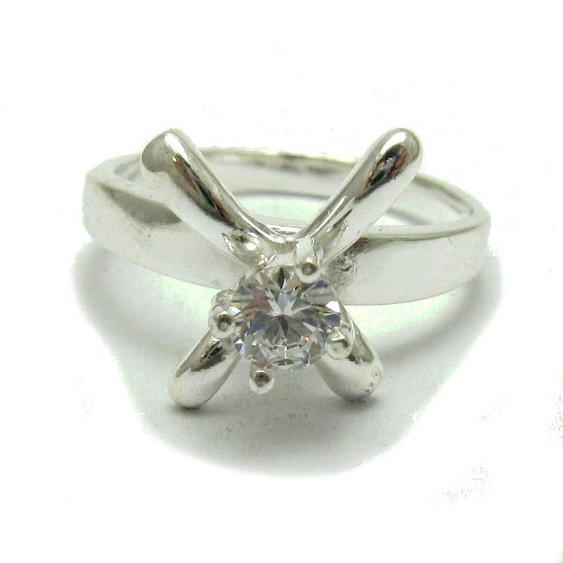 925 Silber Ring R001730 Mit 5mm Cz von EmpressSilver