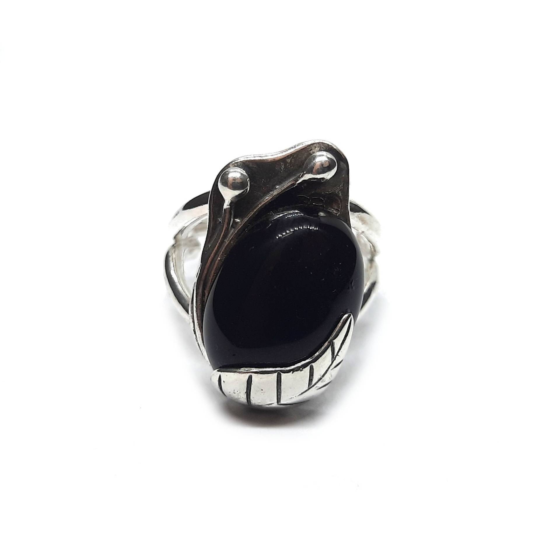 925 Silber Ring R001772 Schwarzen Onyx von EmpressSilver