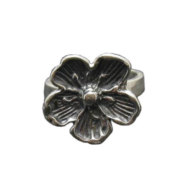 925 Silber Ring Solide R000143 Blume von EmpressSilver