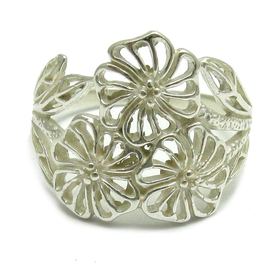 925 Silber Ring Solide R000170 Blume von EmpressSilver