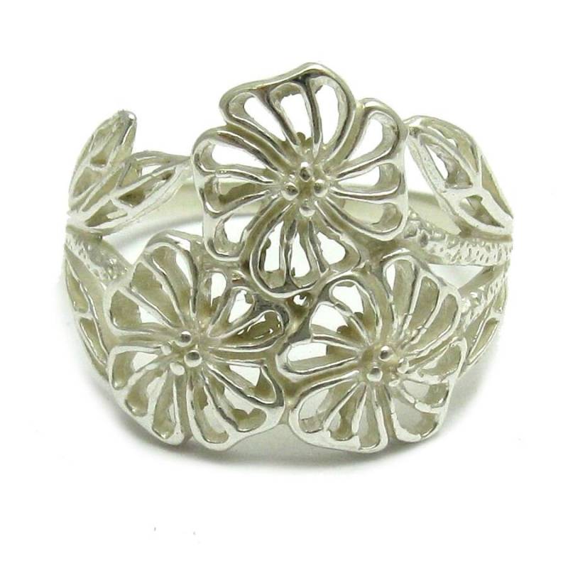 925 Silber Ring Solide R000170 Blume von EmpressSilver