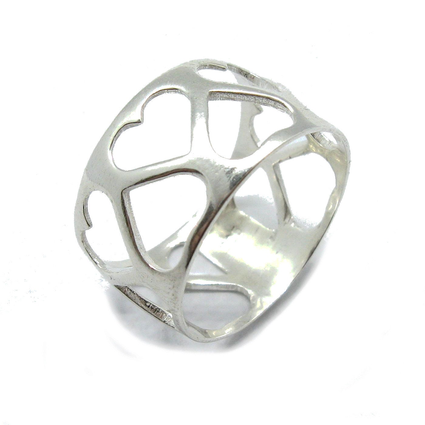 925 Silber Ring Solide R001795 Herzen von EmpressSilver