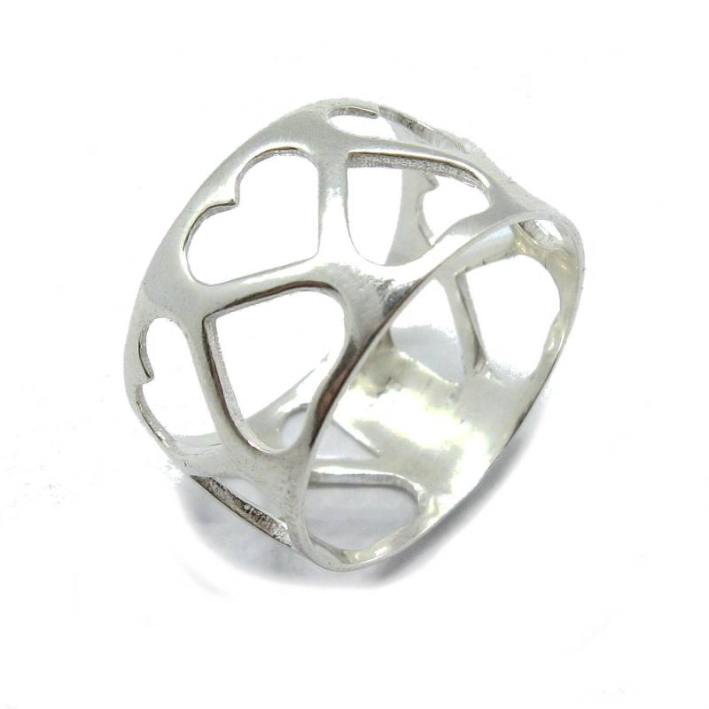 925 Silber Ring Solide R001795 Herzen von EmpressSilver