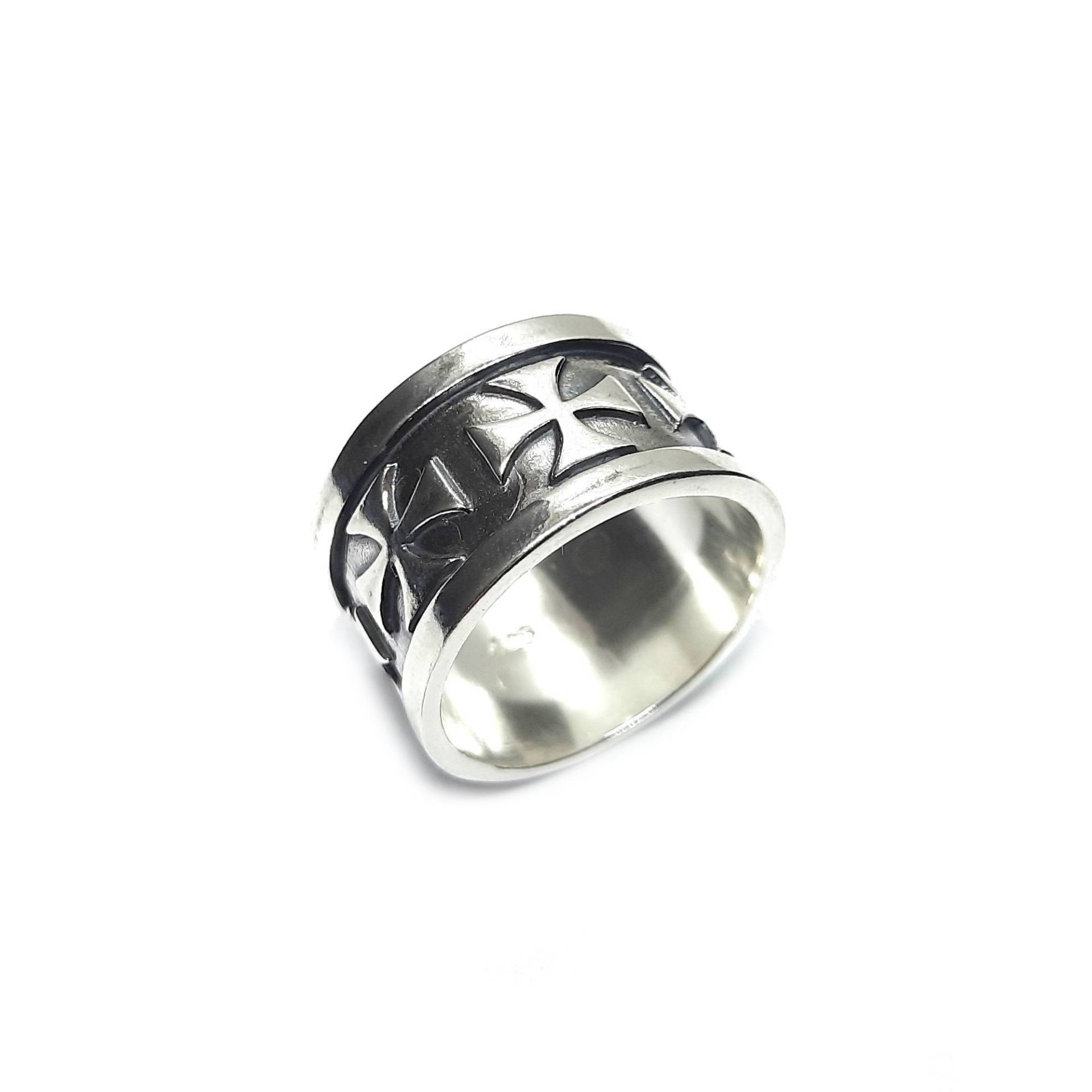 925 Silber Ring Solide R001796 Malta Kreuze von EmpressSilver