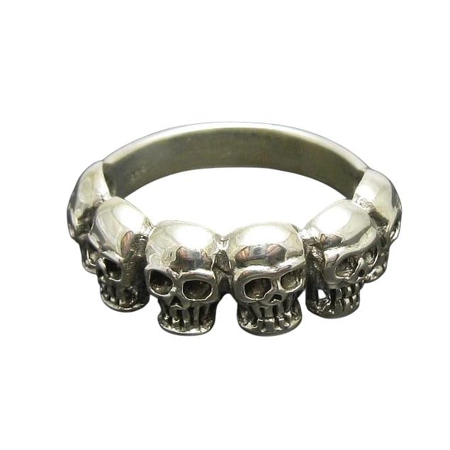 925 Silber Ring Totenkopf Band R000652 von EmpressSilver