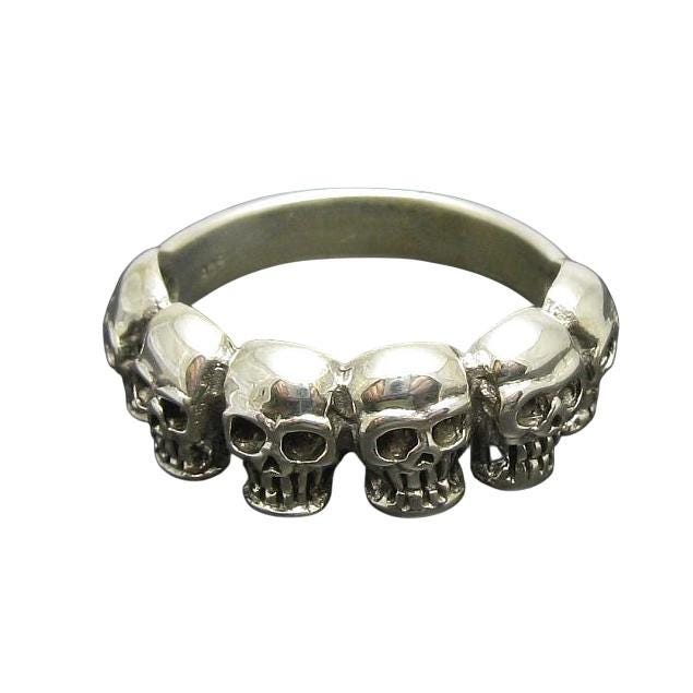 925 Silber Ring Totenkopf Band R000652 von EmpressSilver