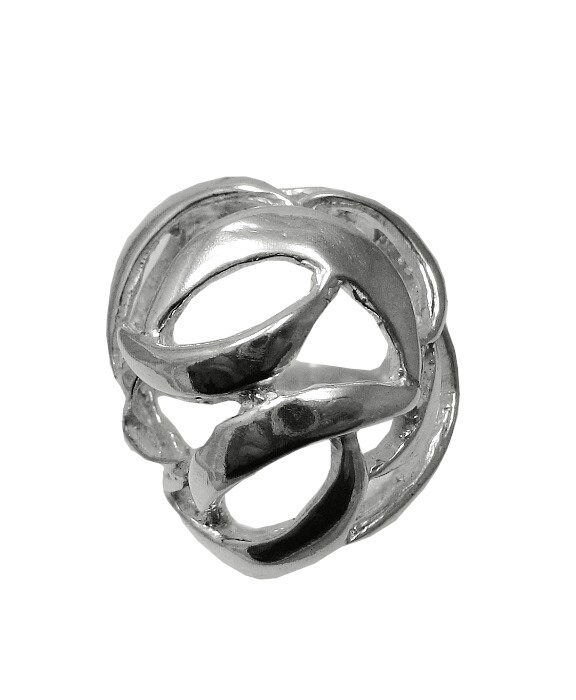 Abstrakter Sterling Silber Ring Moderner Statement Schmuck von EmpressSilver